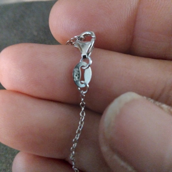 SALE! Nwot sterling silver ATI 925 set necklace/ earrings faux pearl, CZ Stone - Picture 11 of 16